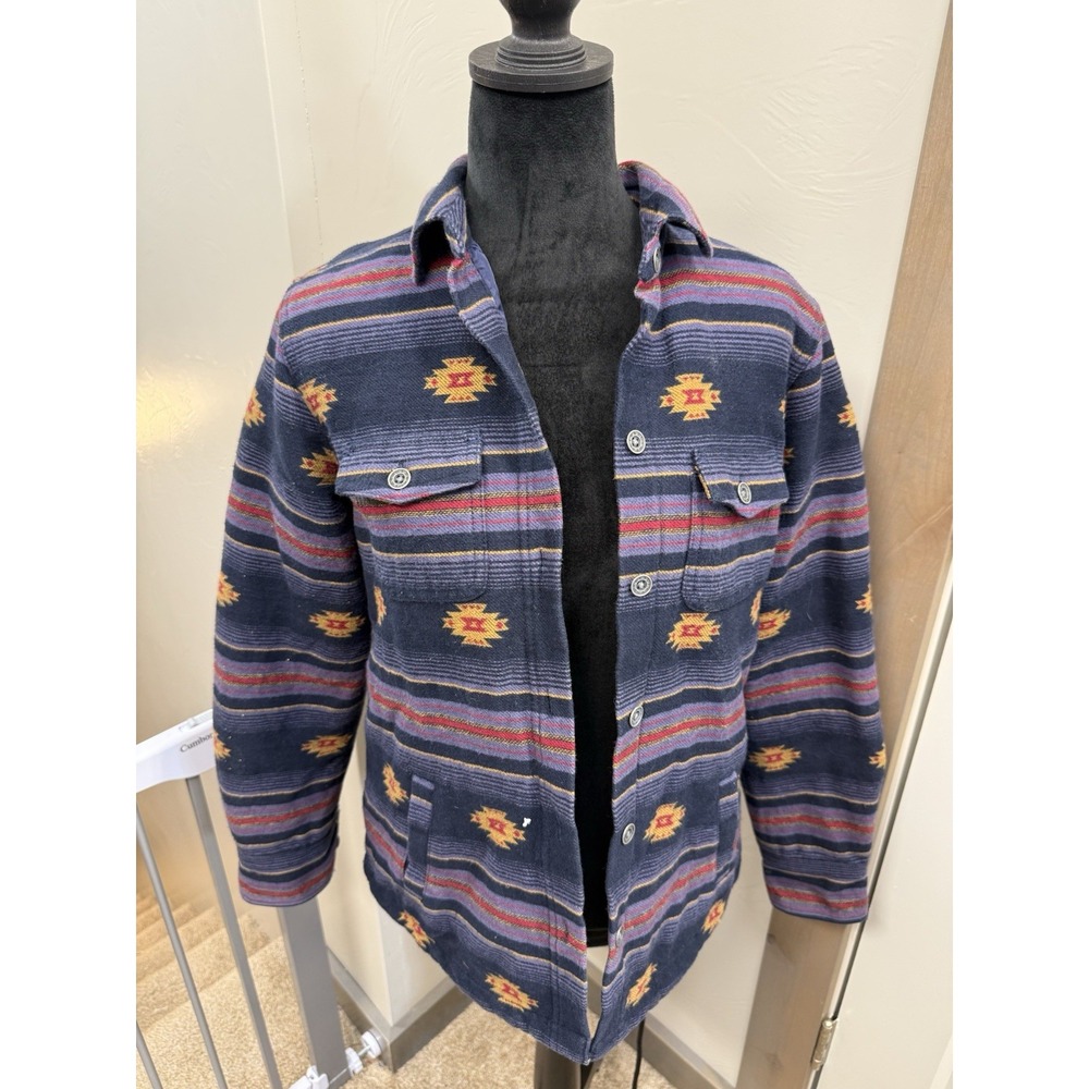 Ariat Women Sherpa Lined Button Front Southwestern Jacket Blue Purple Western S